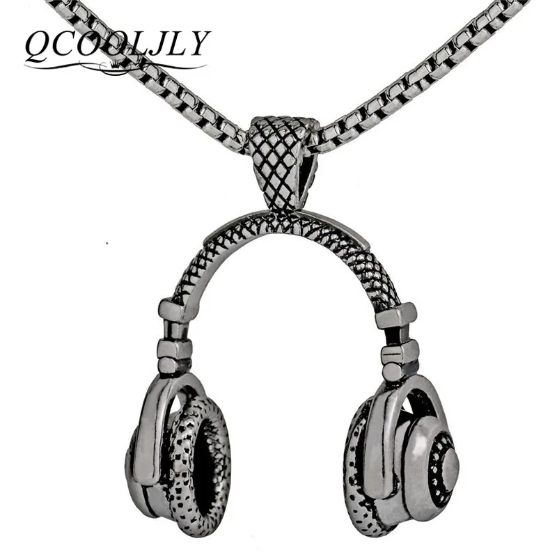 

H:HYDE Hip Hop Jewelry Men Necklace Music Headphone Pendant Necklaces 2017 Fashion Cool Gifts Mens Jewellery Collier