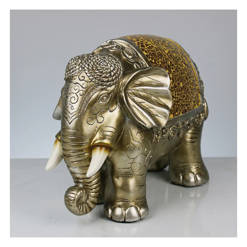 GUIBOBO 2019 New Elephant Statue Resin Home Decoration Handmade Sculpture Animal Crafts Ornaments NO0196151117
