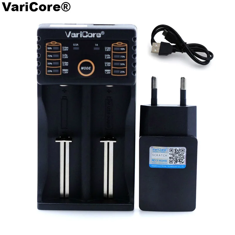 

VariCore V20I V10 AA AAA 18650 26650 18350 14500,10440 26500 Lithium 3.2V 1.2V 3.7V NiMH Battery 5V OUT Charger+5V 2A charger