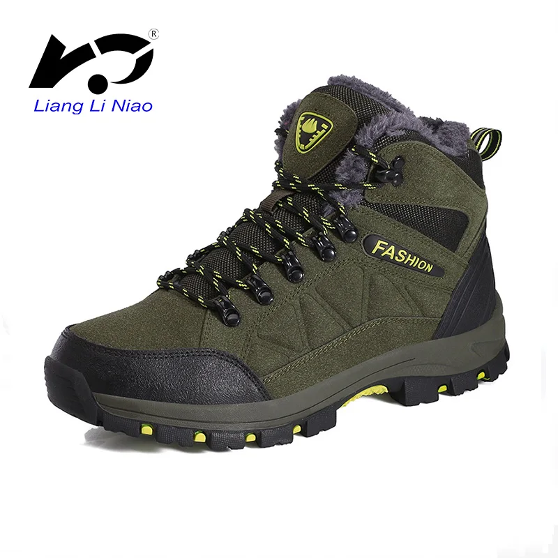 men's cotton plus velvet outdoor hiking boots