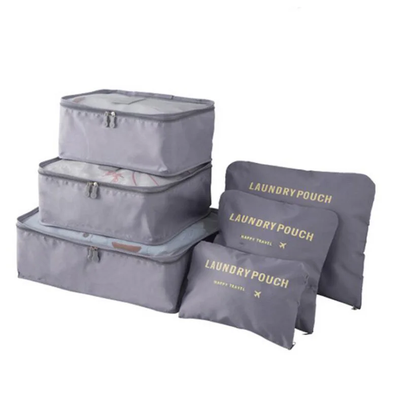 

High quality fabric oxford 6 piece/set travel bag Packing Cube Durable Large Capacity Of Bag Waterproof Unisex Clothing Organize