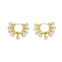 Брендовые классические серьги-кольца 9 шт. с жемчугом Женская Повседневная Одежда Белые Розовые розы ааааа пресноводный искусственный жемчуг S925 Серебряные Серьги