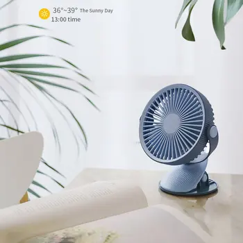 

Mini Rechargeable USB Small Fan Student Stroller Office Portable Bedside Mute Desktop Clips fan 360-degree rotation
