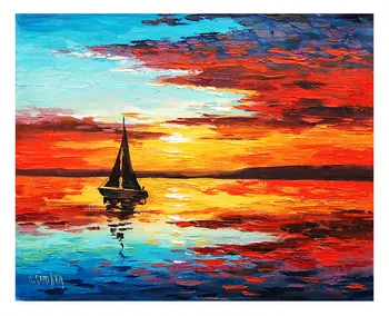 

Frameless diy painting by numbers paint by numbers for home decor picture oil painting 4050 sailing boat