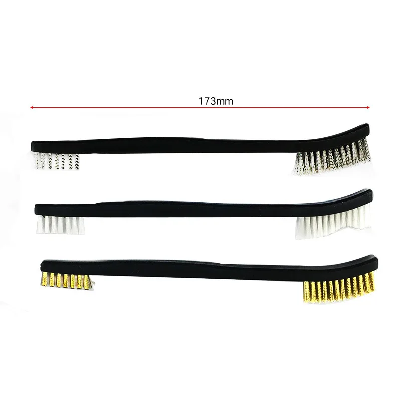 7 inch multi specification plastic handle steel wire brush Double head