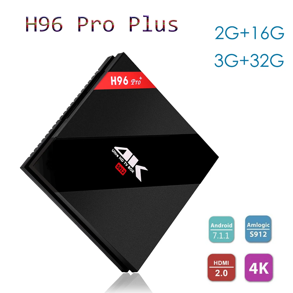 New H96 Pro Plus TV Box Android 7.1 Amlogic S912 2G/16G 3G/32G With 2.4G/5.8G WiFi 4K HD BT4.1 H.265 Support IPTV Set Top Box New H96 Pro Plus TV Box Android 7.1 Amlogic S912 2G/16G 3G/32G With 2.4G/5.8G WiFi 4K HD BT4.1 H.265 Support IPTV Set Top Box