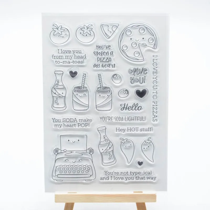 

Pizza Transparent Clear Silicone Stamp/Seal for DIY scrapbooking/photo album Decorative clear stamp sheets