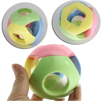 

3 Pcs/Set Cute Round Ring Ball Bear Printed Colorful Baby Toy Handbells Musical Developmental Toys Bed Bells