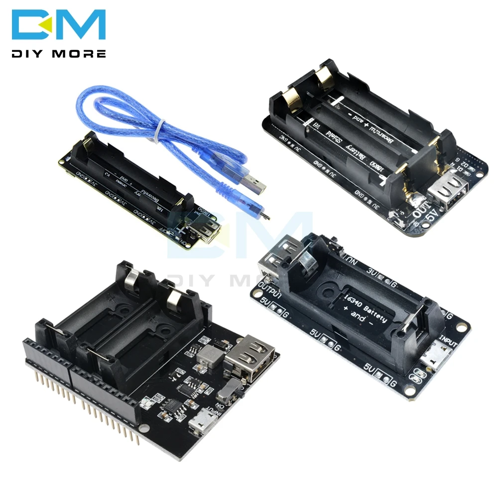 

18650 16340 Lithium Battery Shield V9 V8 V3 Mobile Power Expansion Board Module 5V/3A 3V Micro USB Type-C For Arduino ESP8266