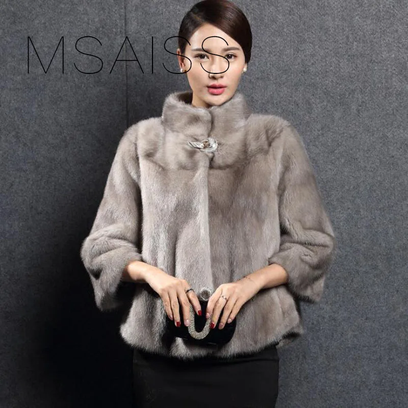 

MSAISS Winter Women's Mink Coat Long Sleeve Warm Outwear Fashion Casual Warm Fur Coat
