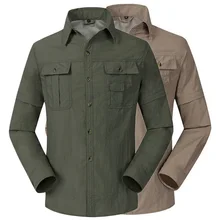 Съемная дышащая быстросохнущая Водонепроницаемая походная рубашка для мужчин, походная одежда для горной рыбалки, мужские рубашки для кемпинга, AM043