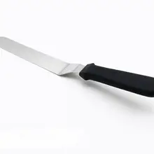 DHL 100 шт. ручкой из нержавеющей стали 8 дюймов изогнутые Ножи резиновый меч поцелуй торт испекла инструмент торт плесень смещение шпатель