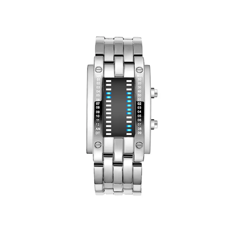 Электронный Для женщин часы сплав ремень светодиодный Дисплей Дамская мода серебро цифровой женский Водонепроницаемый наручные relogio feminino