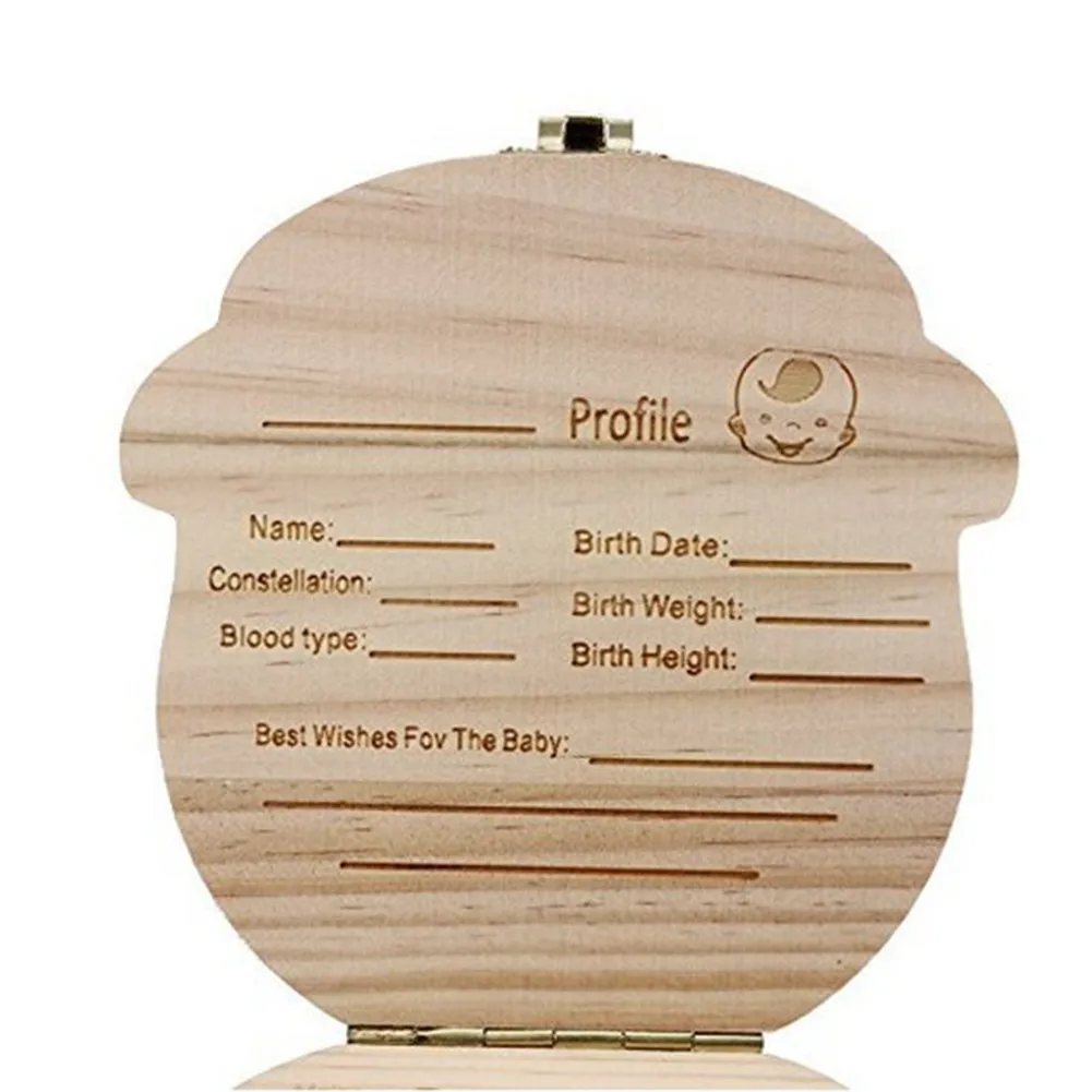 Китайский Английский молочный зуб деревянная коробка для хранения Организатор плода волос коробка для хранения молочного зуба контейнер