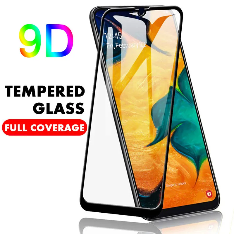 

9D Full Cover Tempered Glass for Samsung Galaxy A90 A80 A70 A50 A20E M50 Protective Screen Protector Film for Galax J4 J6 2018