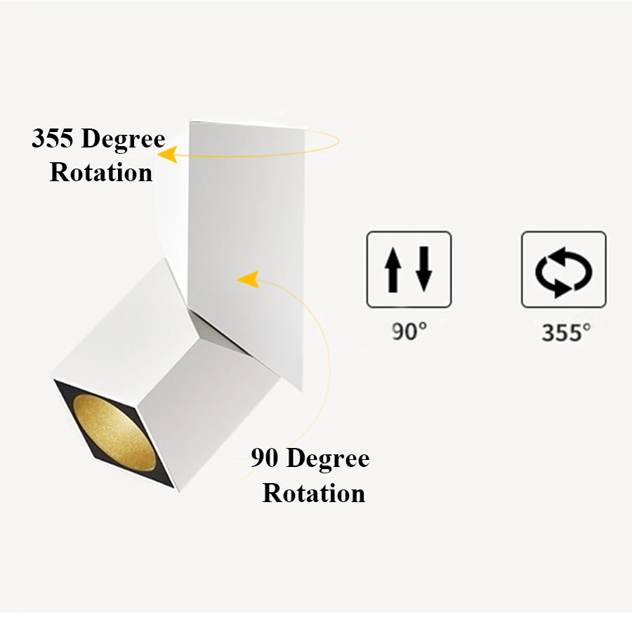 Downlight de Exposição 360 plus Graus de Rotação 7 Beiaidi w 12 w Superfície Montada Teto Levou Downlight 90 Cree Led da Loja Holofotes Teto 8 Luzes embutidas de LED