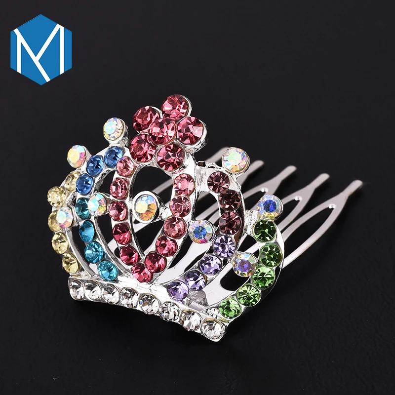 

M MISM Women's Wedding Diadems Girl Rhinestones Hair Clips Elegant Princess Crown Hair Accessories Pins Bridesmaid Party Tiara