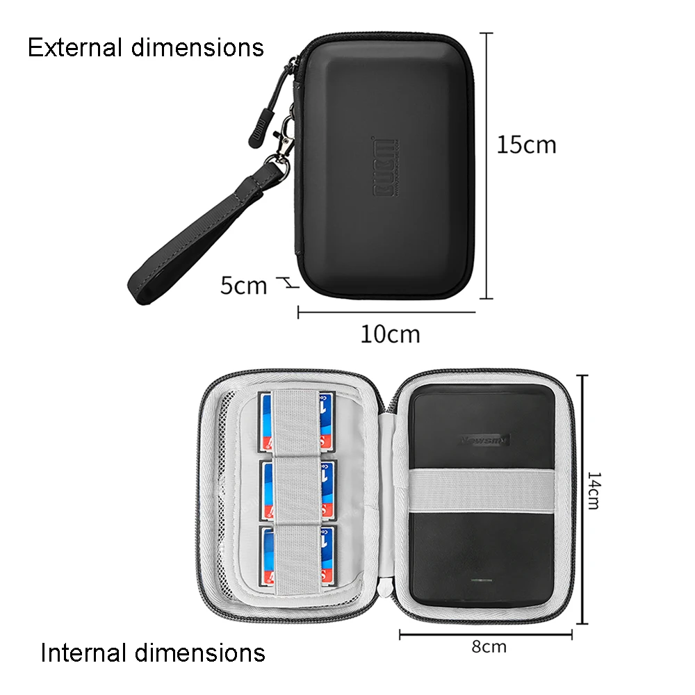 BUBM Портативный футляр для внешнего жесткого диска, путешествия, Защитный чехол для 2,5 дюймовый внешний жесткий диск HDD, Мощность банка, USB флэш-накопитель