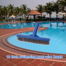 Горячая 10 дюймов широкий бассейн спа щетка для водорослей с щетиной из нержавеющей стали TI99