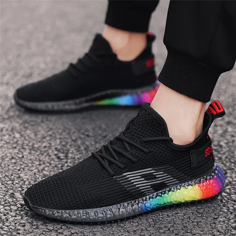 Zapatos deportivos para hombre 2019, zapatillas informales con suela arcoíris para exteriores, zapatillas transpirables para hombre, Tenis Masculino 10 #45|Zapatos informales de hombre| - AliExpress