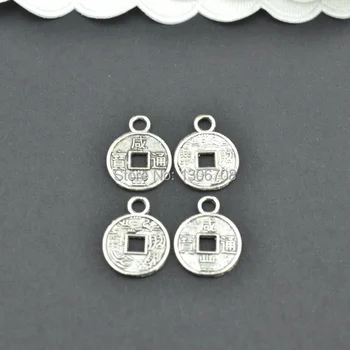 

300pcs/lots Antique metal tibetan silver charms Chinese ancient coins pendants for diy necklace bracelet jewelry making Z42935