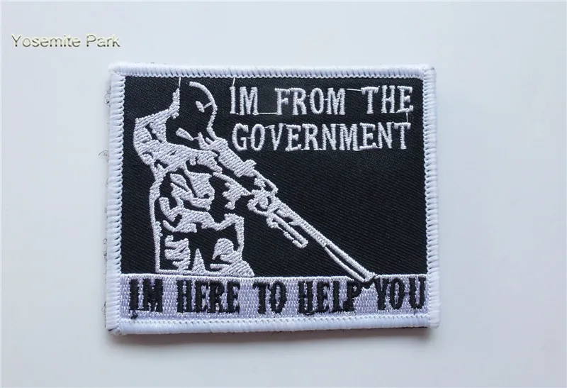 embroidered I' m here to help you morale Military patches hook funny