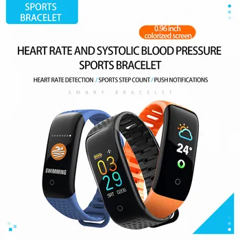 

Smart Color Screen Blood Pressure Exercise Heart Rate Pedometer Smart Watch 0.96 inch TFT screen Comfortable stylish adjustable