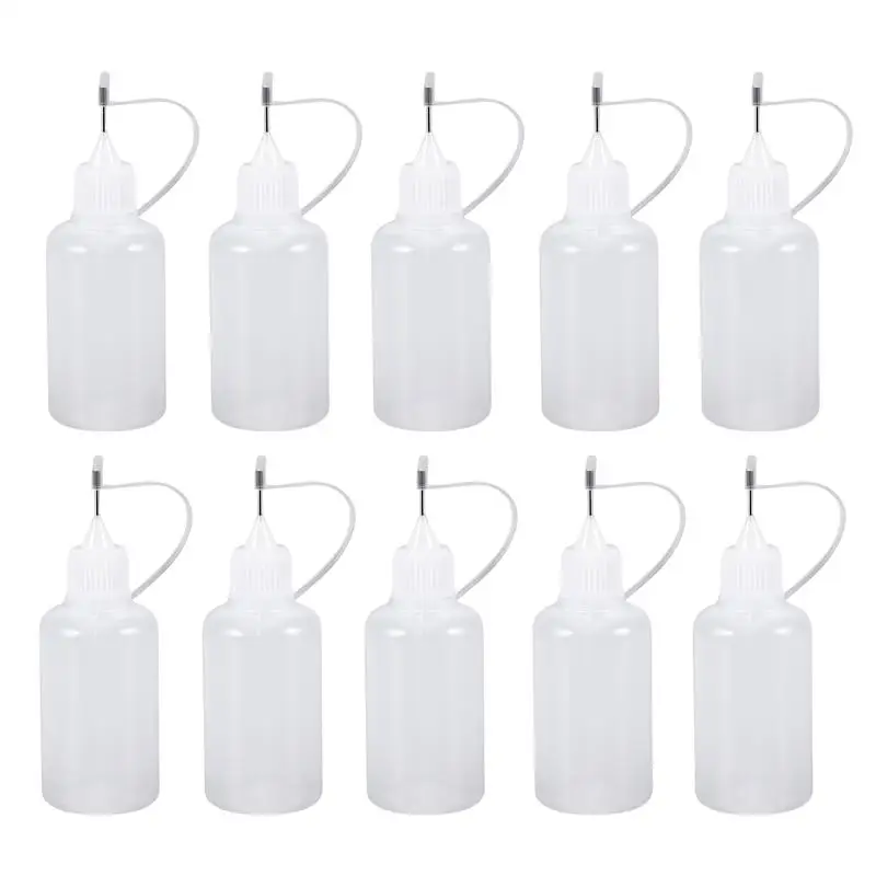

10Pcs 30ml Needle Tip Glue Bottle Applicator DIY Quilling Tool Precision Bottle (White)