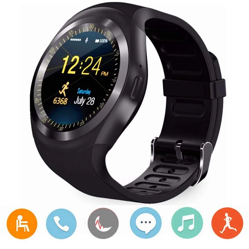 

Good Bluetooth Y1 Smart Watch Relogio Android SmartWatch Phone Call GSM Sim Remote Camera Information Display Sports Pedometer