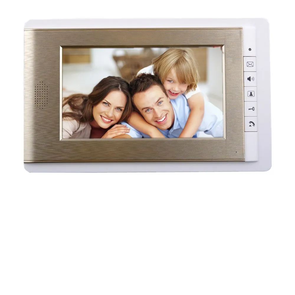 7 дюймовый видеодомофон Система домофона TFT LCD цветной монитор Золотая камера