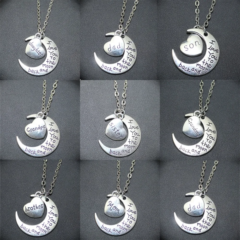 Новый best подарки для Семья I LOVE YOU TO THE MOON и обратно кулон Цепочки ожерелья |