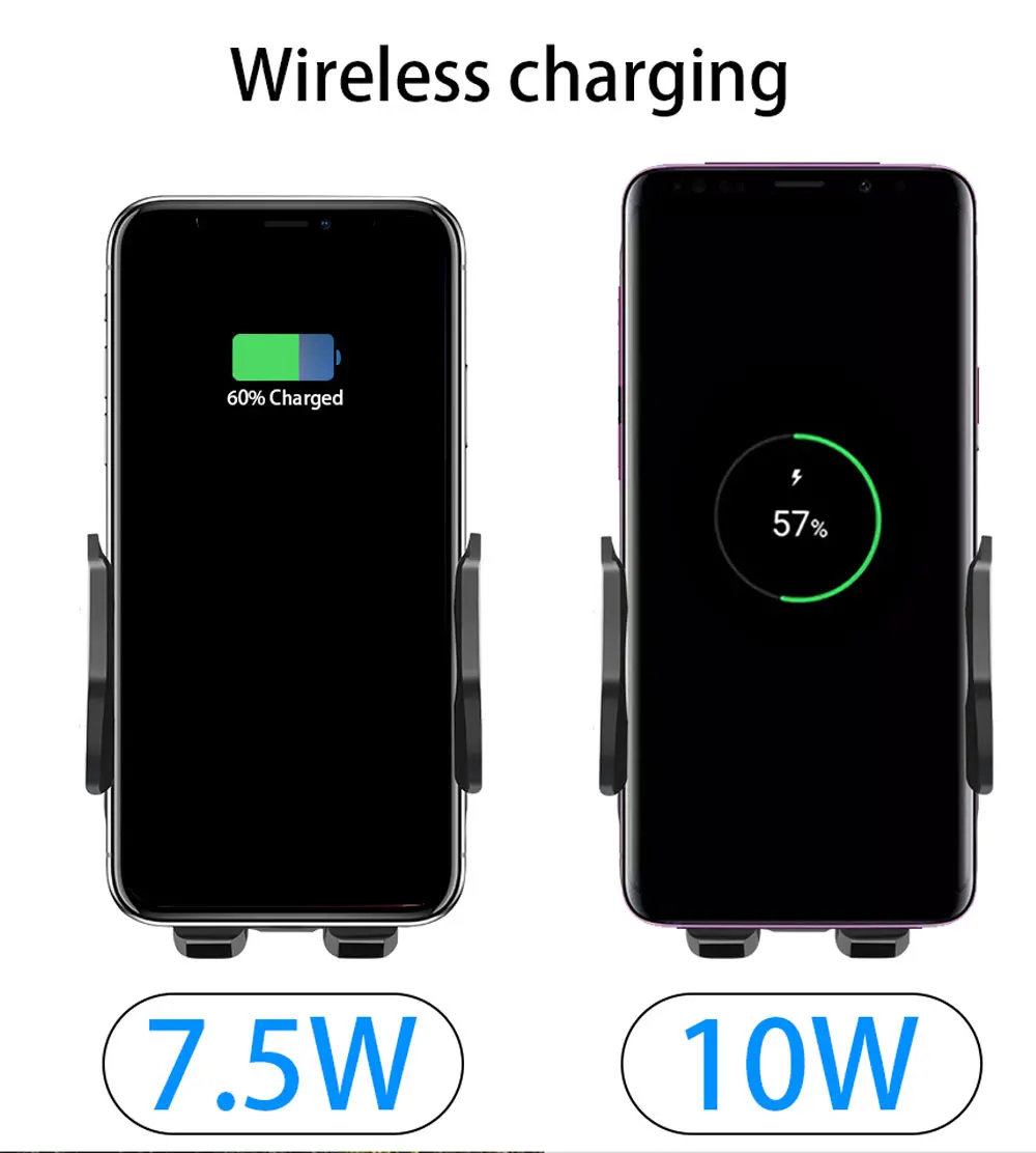Ascromy Auto Qi Wireless Car Charger Mount Air Vent Automatic Sensor Phone Holder Charging For Samsung Galaxy S9 iPhone X 8 Plus (7)