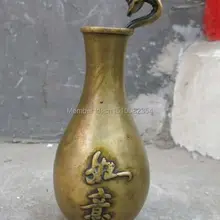 8' китайский латунь резные Pingan безопасности и Жуи после собственного сердца Ваза