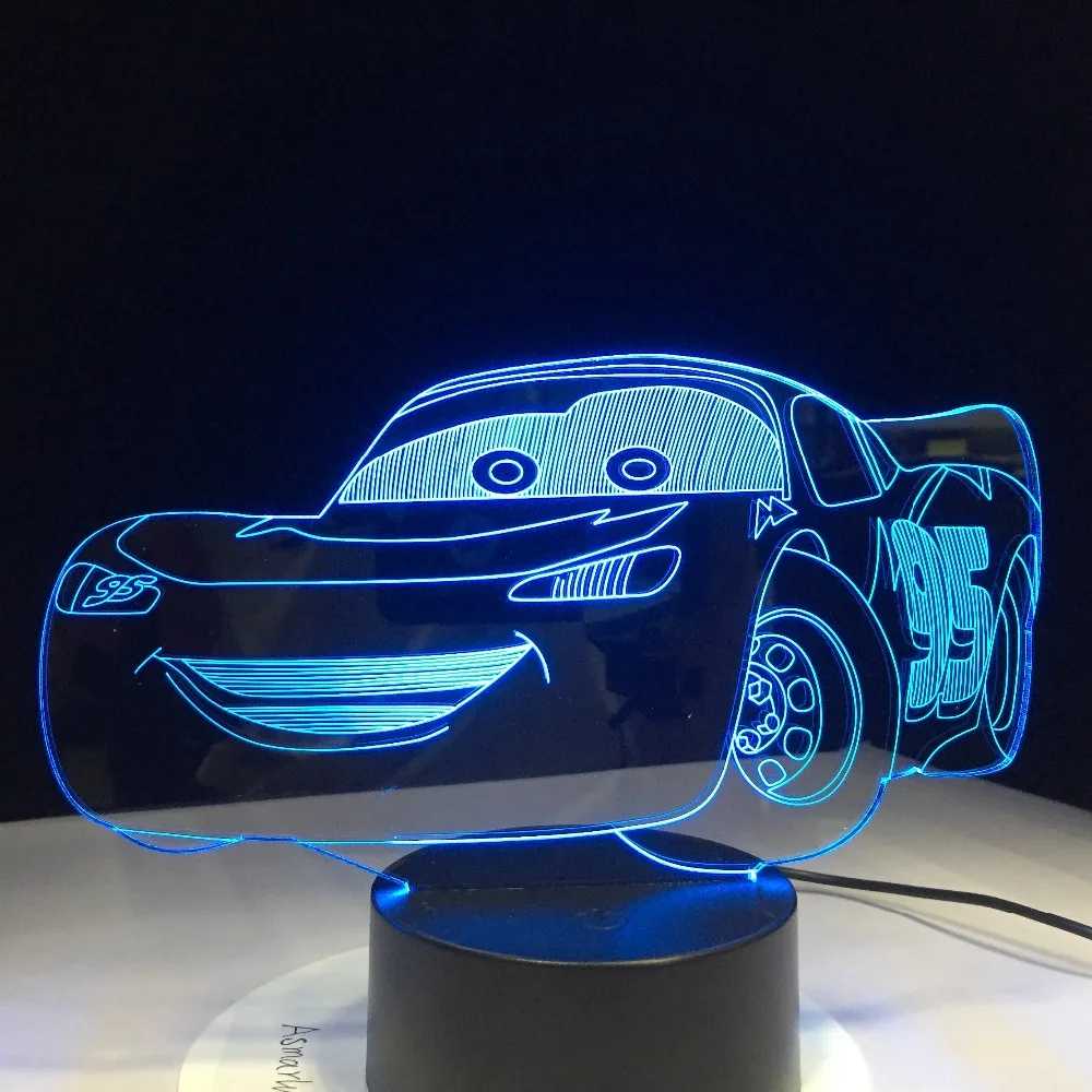 Супер автомобиль 3D ночной Светильник гоночный автомобиль USB Светодиодный настольный светильник 3D иллюзия Лампа для детей декор для спальни освещение для гостиной Прямая поставка