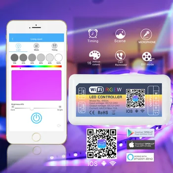 

Wifi Rgbw led controller E-commerce explosion model IOS Andriod smart phone APP control Echo voice LED controller