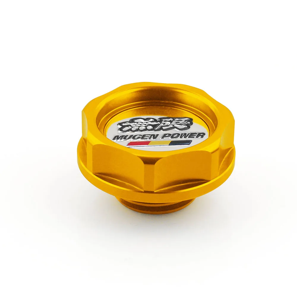 RASTP- алюминиевые детали Mugen power Oil cap масляный топливный фильтр гоночный бак двигателя крышка крышки для HONDA RS-cap 003 - Цвет: Gold