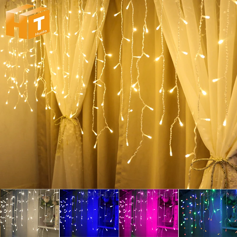 

LED Icicle String Lights 5M 216LEDs Garland Christmas Tree Luce Home Garden Party Outdoor Holiday Decoration Lights