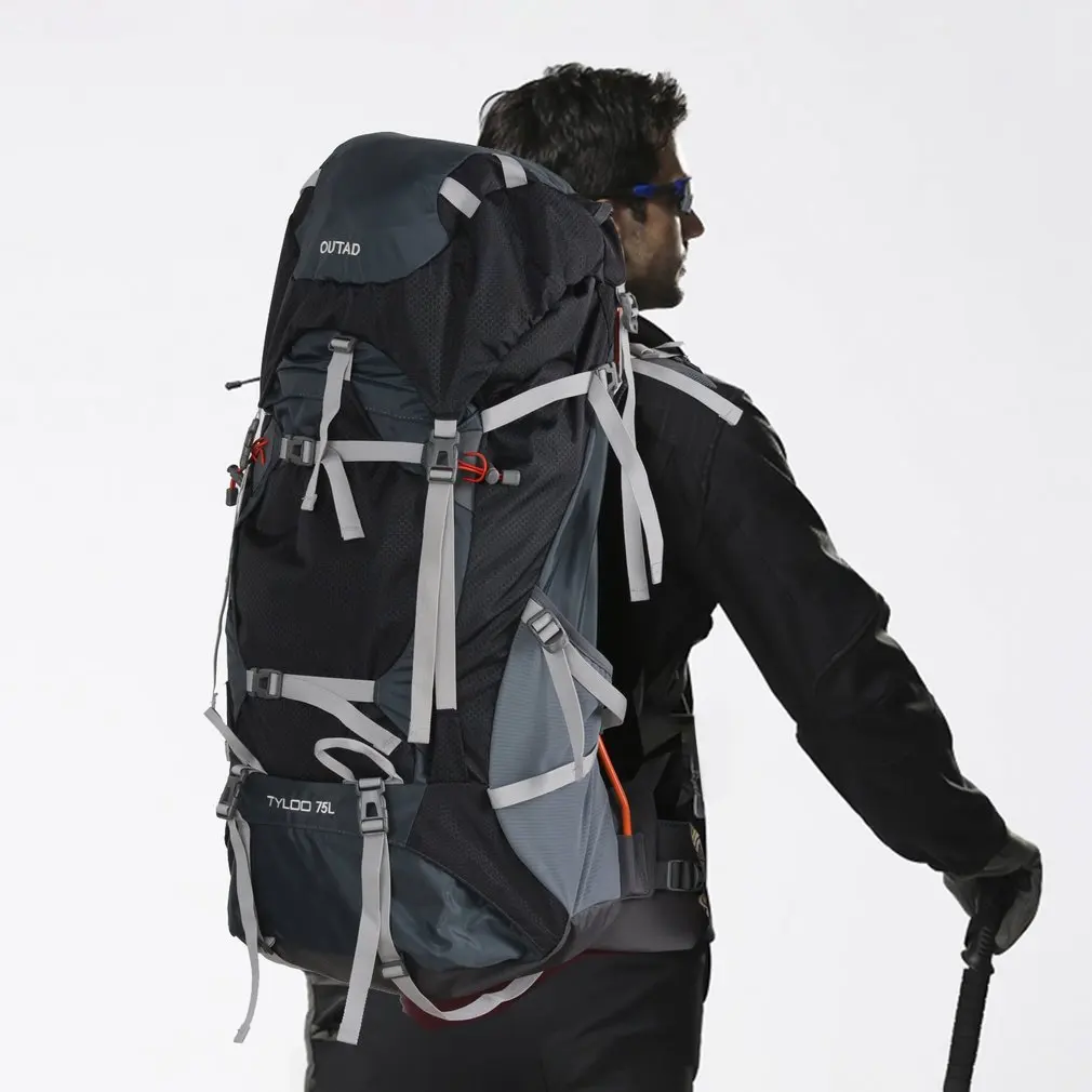 

OUTAD 75L Water-resistant External Frame Backpack Hiking Backpack for Outdoor Sport Climbing Camping Hiking Travel