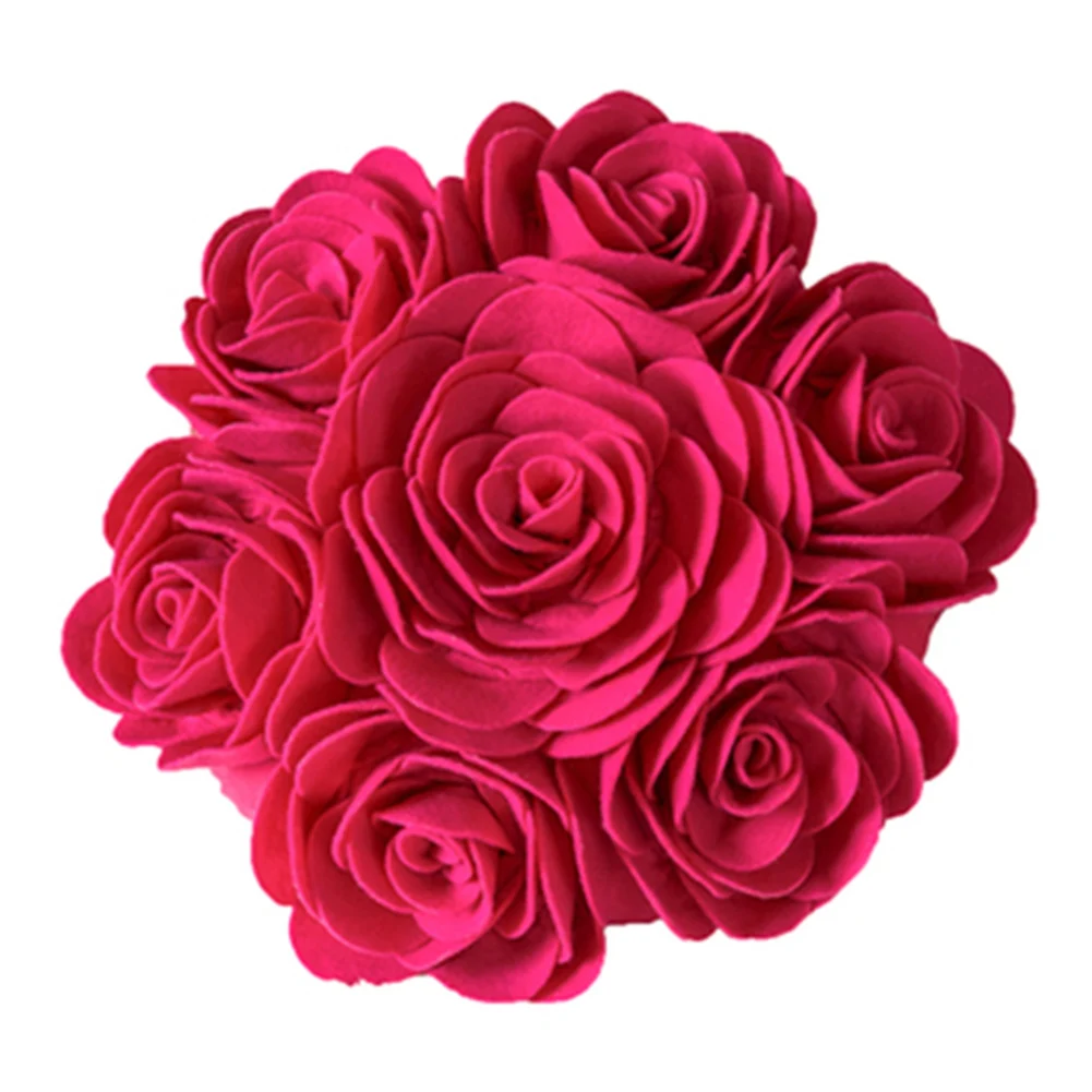 Rose red Мода 3D Роза набивная Подушка включает украшения декоративные мягкие в подарок для машины, офиса, дома Горячая - Цвет: Rose red