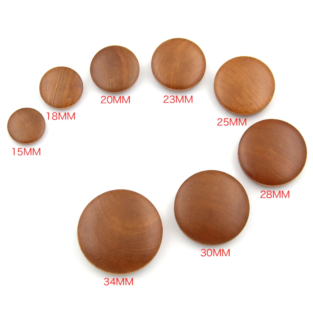 10pcs/pack Exquisite natural brown boxwood round coat Twisted buckle NK113