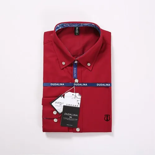 Мужская рубашка Sergio K Camisa Dudalina, мужская повседневная рубашка с рисунком, брендовая мужская одежда, приталенная рубашка с длинными рукавами - Цвет: IN5617RED