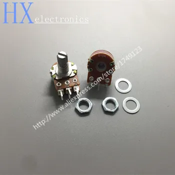 

Free shipping 5PCS Dual Stereo Potentiometer Pot B10K 10K Linear shaft 15mm 6Pin WH148 Ohm R Amplifier High Quality