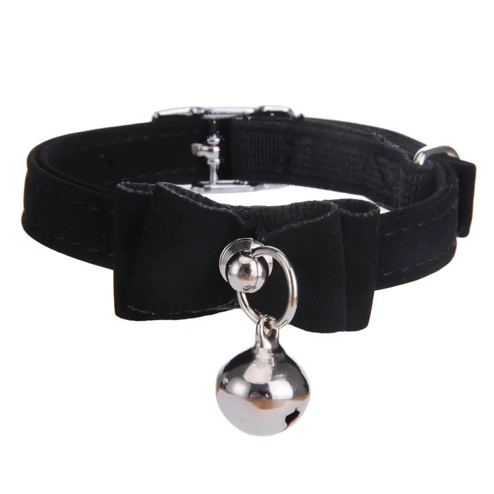 Black Bow Tie Cat Collar with Sash Small Bells Luxury Flocking Adjustable Pet Collar for Small Puppy Dogs and Kittens 20E Black Bow Tie Cat Collar with Sash Small Bells Luxury Flocking Adjustable Pet Collar for Small Puppy Dogs and Kittens 20E
