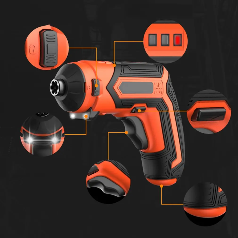 

4V Electric Screwdriver Cordless Drill kit Power Driver Lithium Battery Rechargeable Electric Drill Power Tools with LED Light