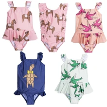 INS/; детский купальный костюм с цветочным принтом из 2 предметов; детские купальные костюмы; одежда для маленьких девочек; Одежда для девочек; детская одежда; Прямая поставка