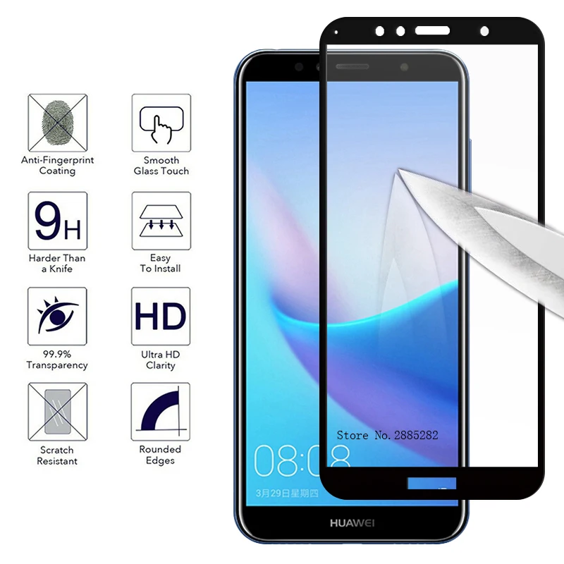 Закаленное стекло для Huawei Honor 7A Pro 9H с полным покрытием 7C 5 45 7 Y5 Y6 Y7 2018|Защитные