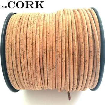 

Natural Cork 10Meter Original Portuguese round 3mm 5mm cork cord , Flat 5mm 10mm handcrafted cord, natural Vegan COR-900