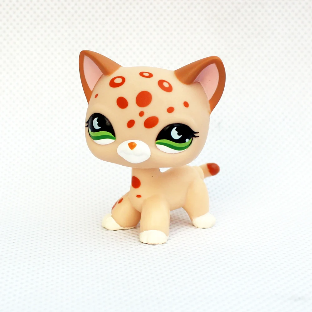 LPS кошка настоящие Редкие игрушки стоят коротких волос #852 желтый загоревший