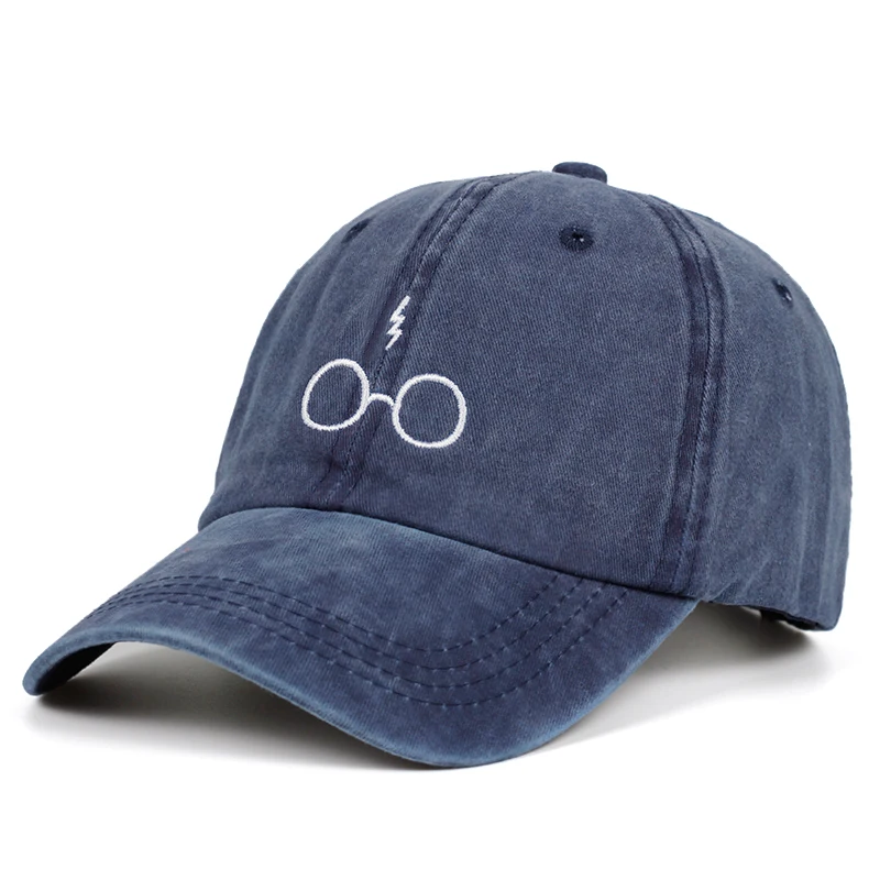 Новые очки вышивка бейсбольная кепка высокого качества унисекс модные шапки молния спортивные кепки тренд Дизайн папа шляпа - Цвет: Тёмно-синий