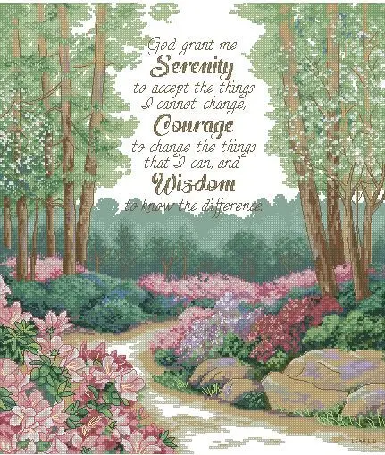 

top quality lovely nostalgic counted cross stitch kit serenity courage wisdom forest tree trees